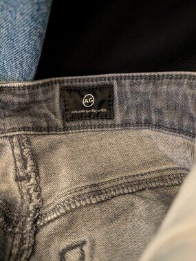 AG Adriano Goldschmied Gray Skinny Jeans Mid Rise Raw Hem